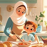 Cartoon illustration muslim family FILEminimizer