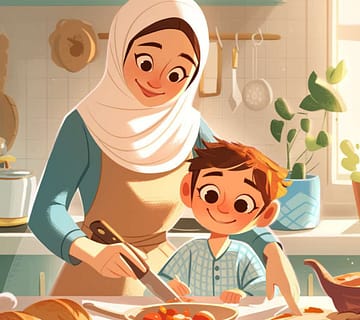 Cartoon illustration muslim family FILEminimizer
